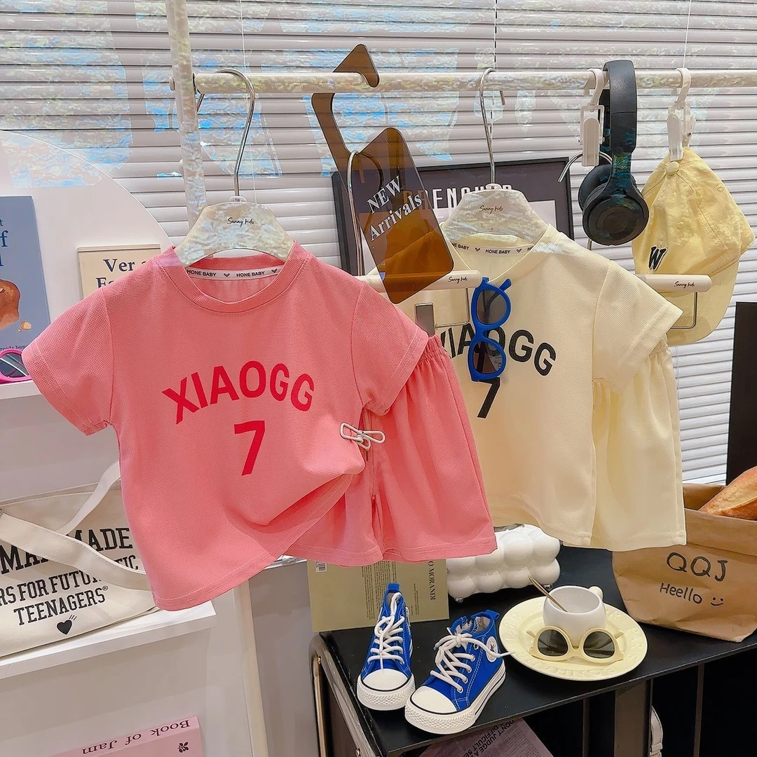 儿童童装小童女童夏季夏款夏装韩版印花洋气时尚休闲百搭粉色上衣