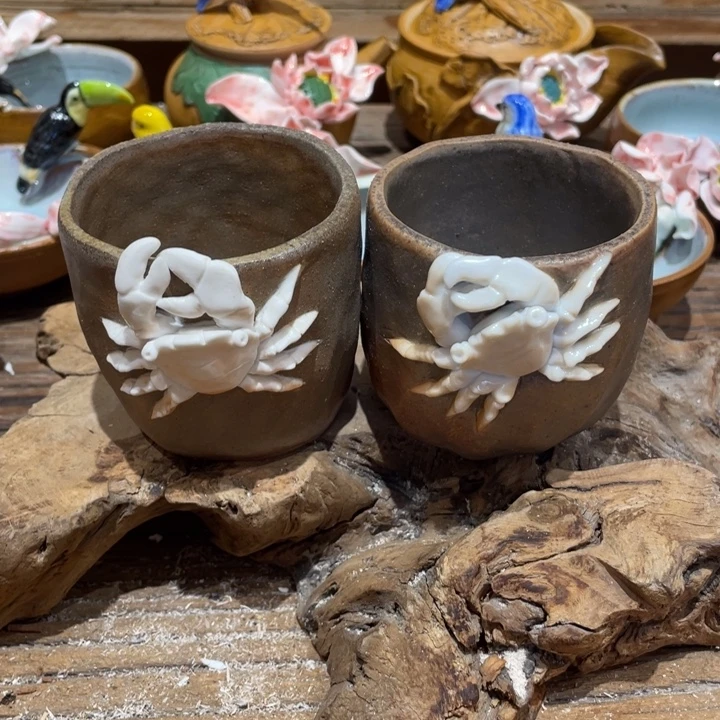 手工制作陶瓷茶具茶杯青蛙