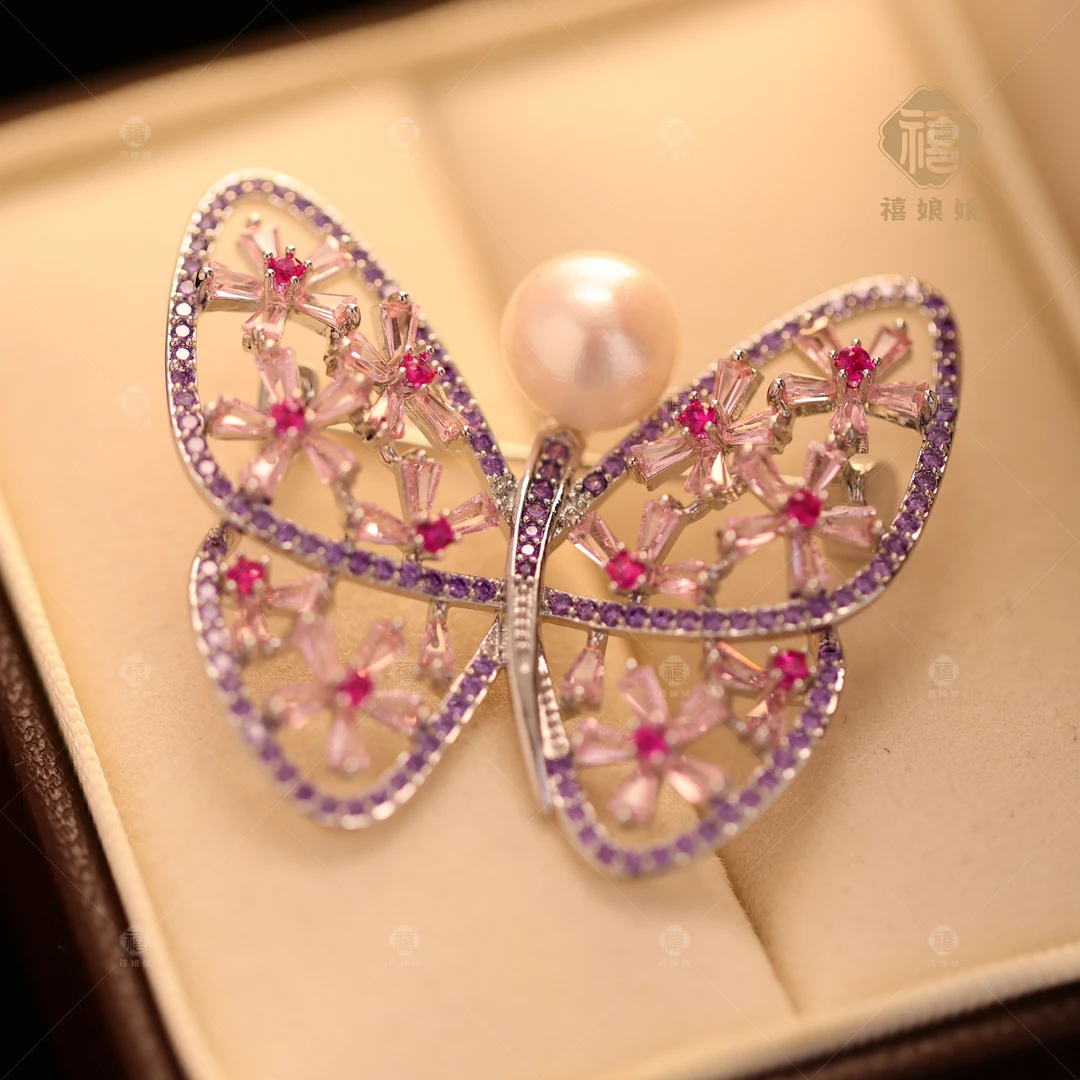 铜合金仿水晶胸针 澜七-小众手工时尚创意复古大衣胸针-S3759