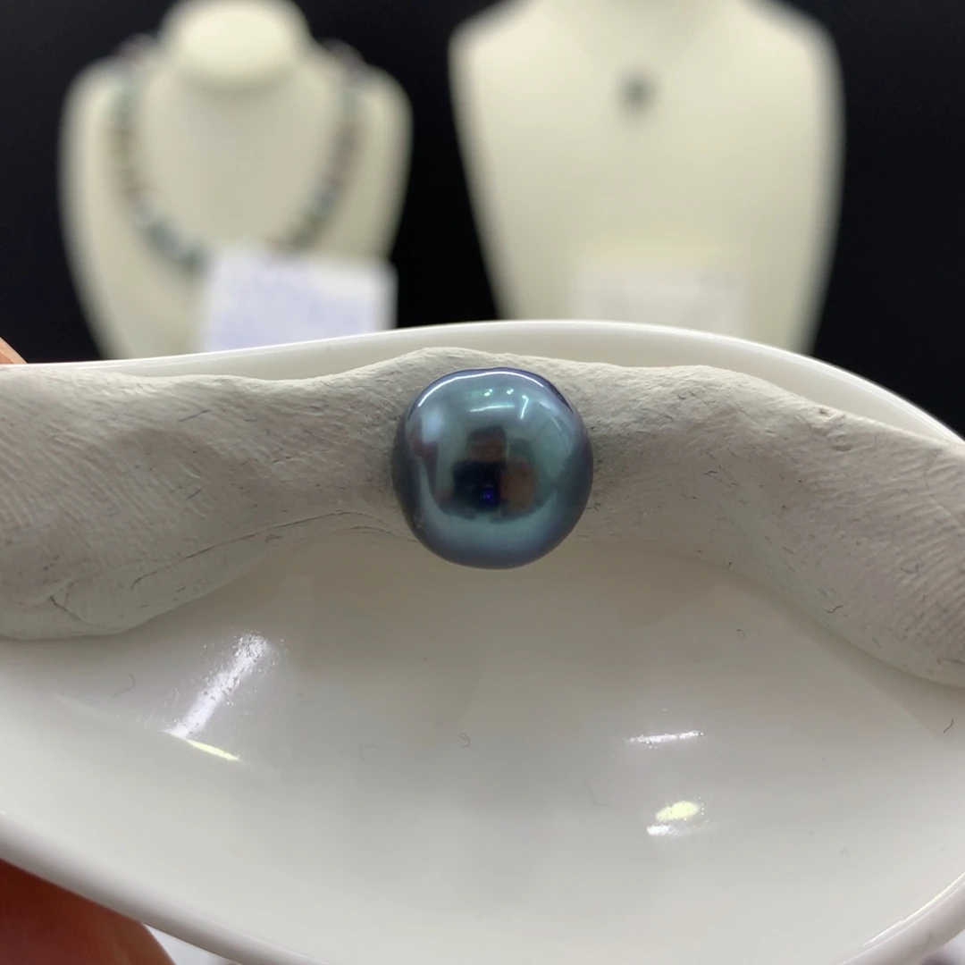 未镶嵌裸珠定制海水珍珠天空蓝11.5mm