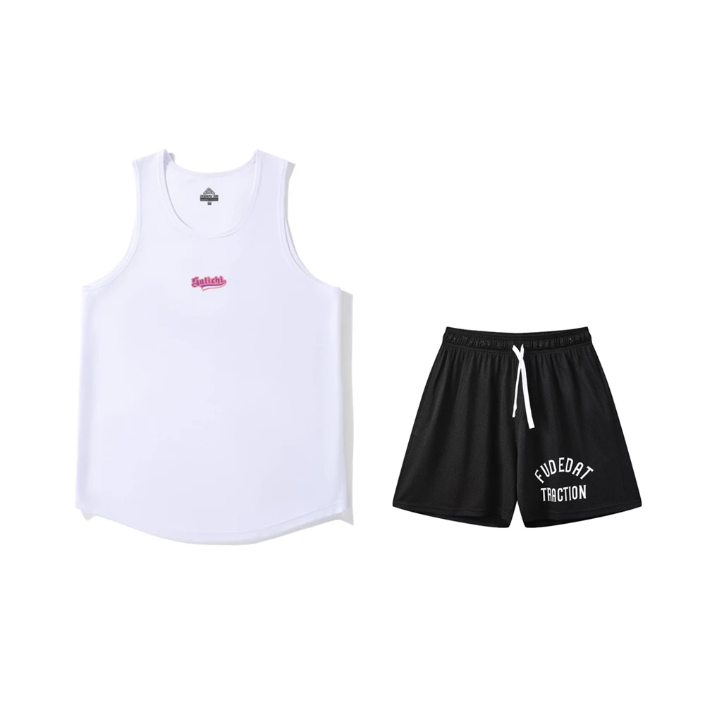 【夏季特惠】夏季速干运动背心套装美式篮球服窄肩健身运动服套装男