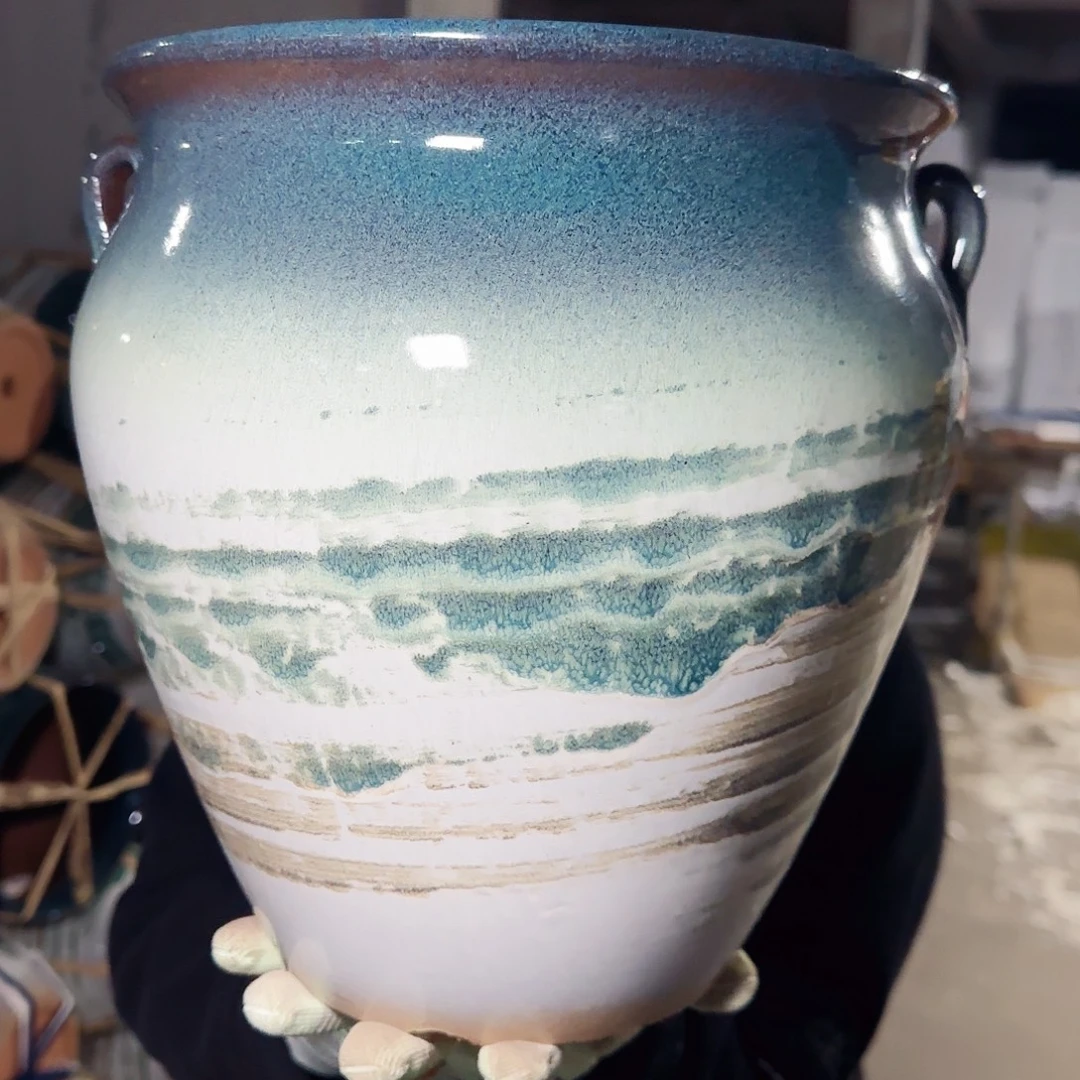 紫砂花盆高26口24