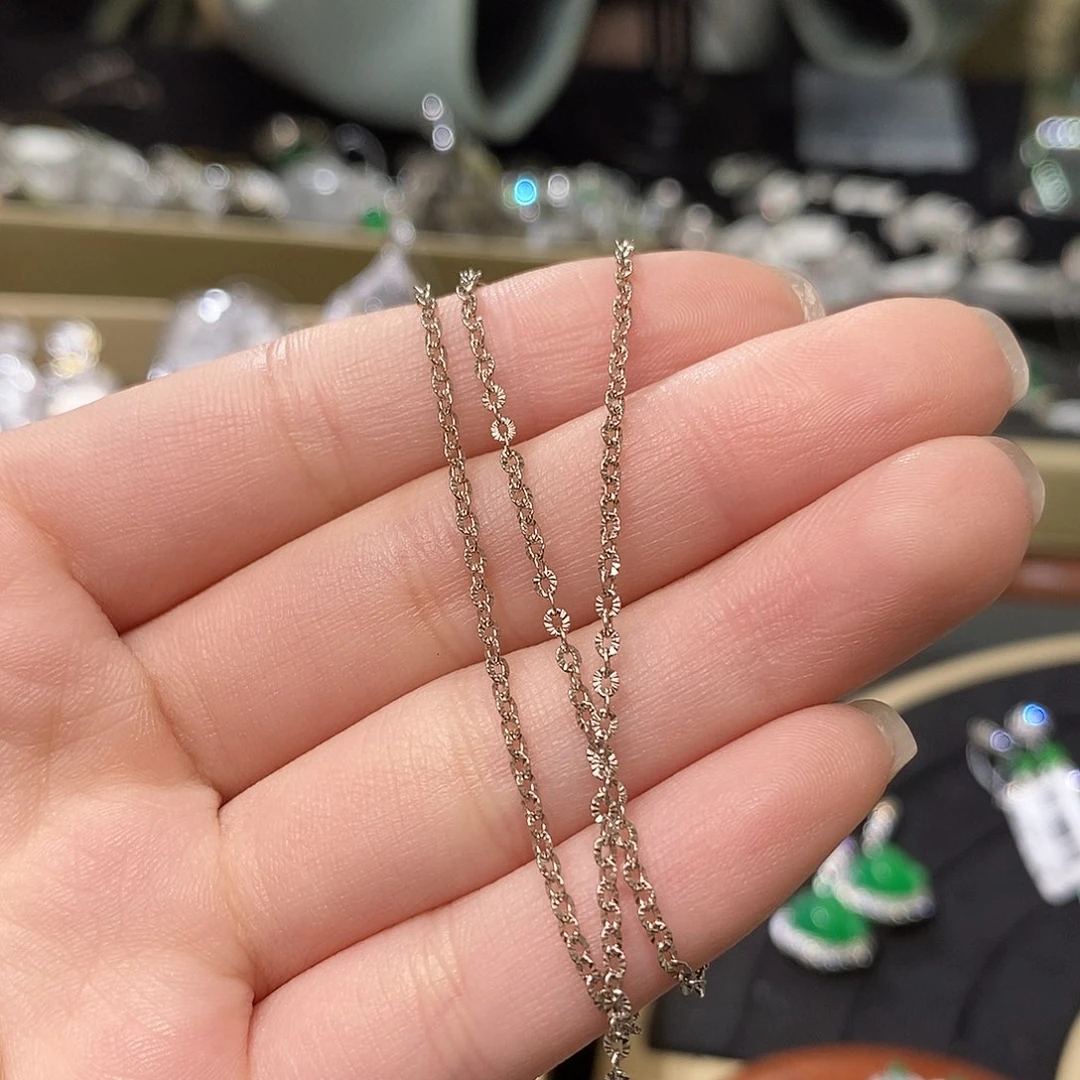 石英质玉颈饰银S925镶嵌随*琳@@链子