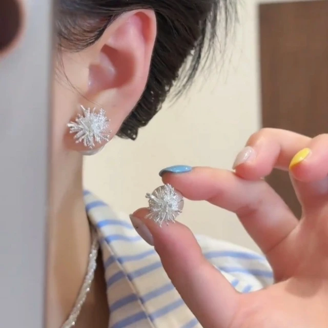 阿吉豆s925纯银针一款两戴烟火珍珠耳钉女时尚气质百搭耳环2025新