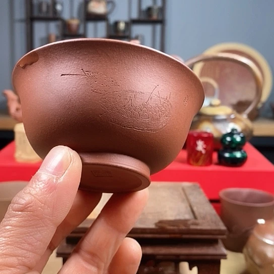 紫砂茶杯大吉大利杯