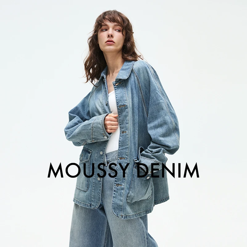 MOUSSY 25年春季基础经典宽松水洗牛仔短外套010ISH11-2011