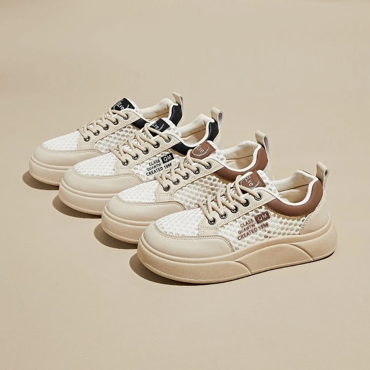 小白鞋透气网面舒适运动鞋韩版时尚新款2025板鞋夏季休闲软底学生