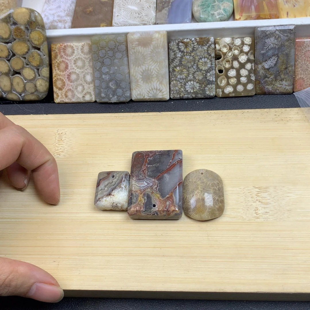 硅化珊瑚（珊瑚玉）未镶嵌颈饰