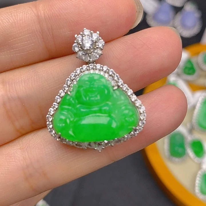 翡翠银S925镶嵌颈饰