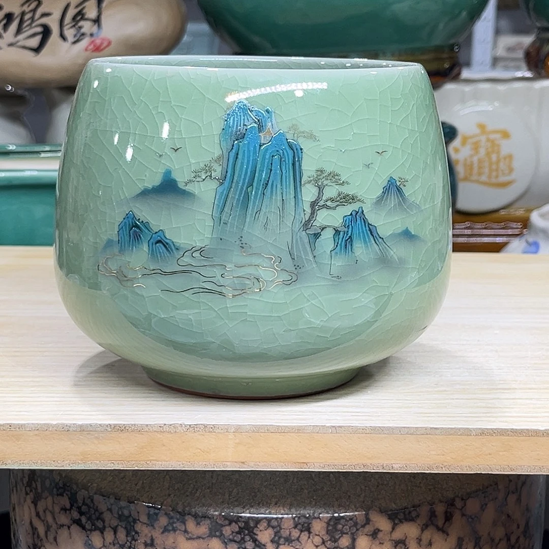 陶瓷绿植多肉微瑕花盆口径12*12无孔