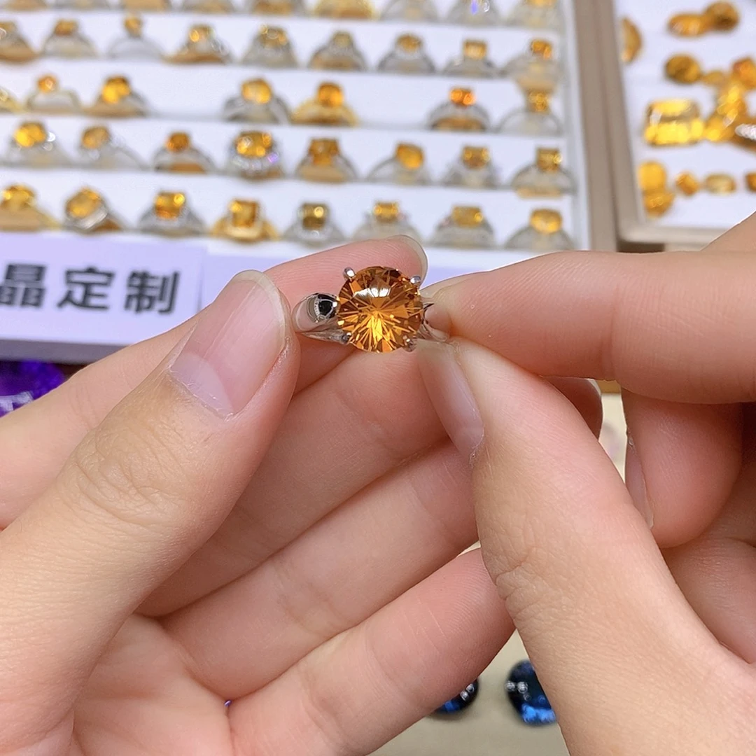 余***禄黄晶银S925镶嵌珠宝半成品