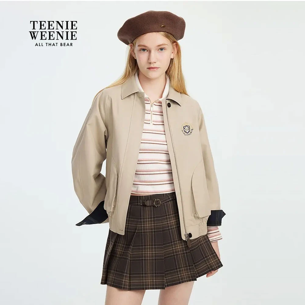 TeenieWeenie小熊女装2025年秋季翻领设计工装风夹克TTJJ257801P
