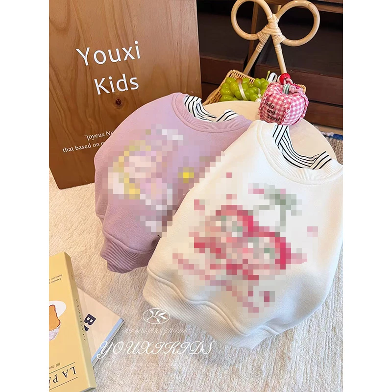 现飞飞家·QQ糖25秋冬新款女童卡通印花显白韩版套头卫衣 FF3029