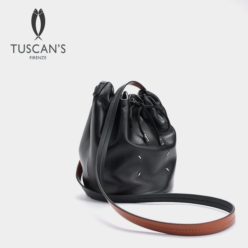 TUSCAN'S新款可爱风小福袋包羊皮包时尚单间斜挎女包时代双鱼