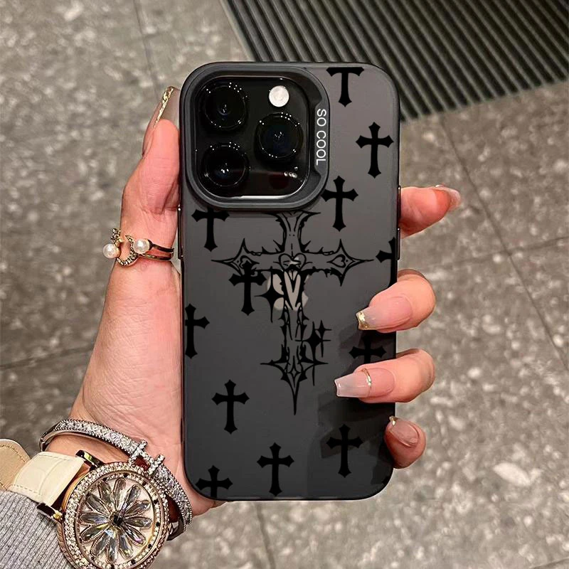 暗黑十字架适用苹果16/15手机壳iphone14Promax元气13软12防摔11x
