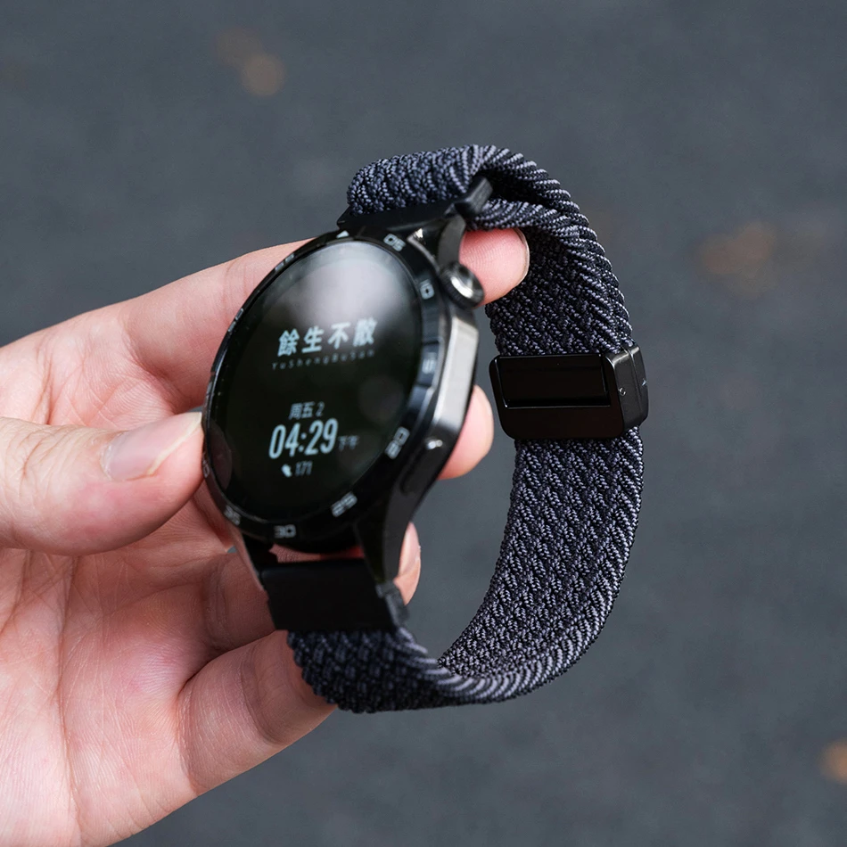 适用华为手表磁吸扣GT4表带GT3尼龙编织gt2回环弹力watch5小米GT5