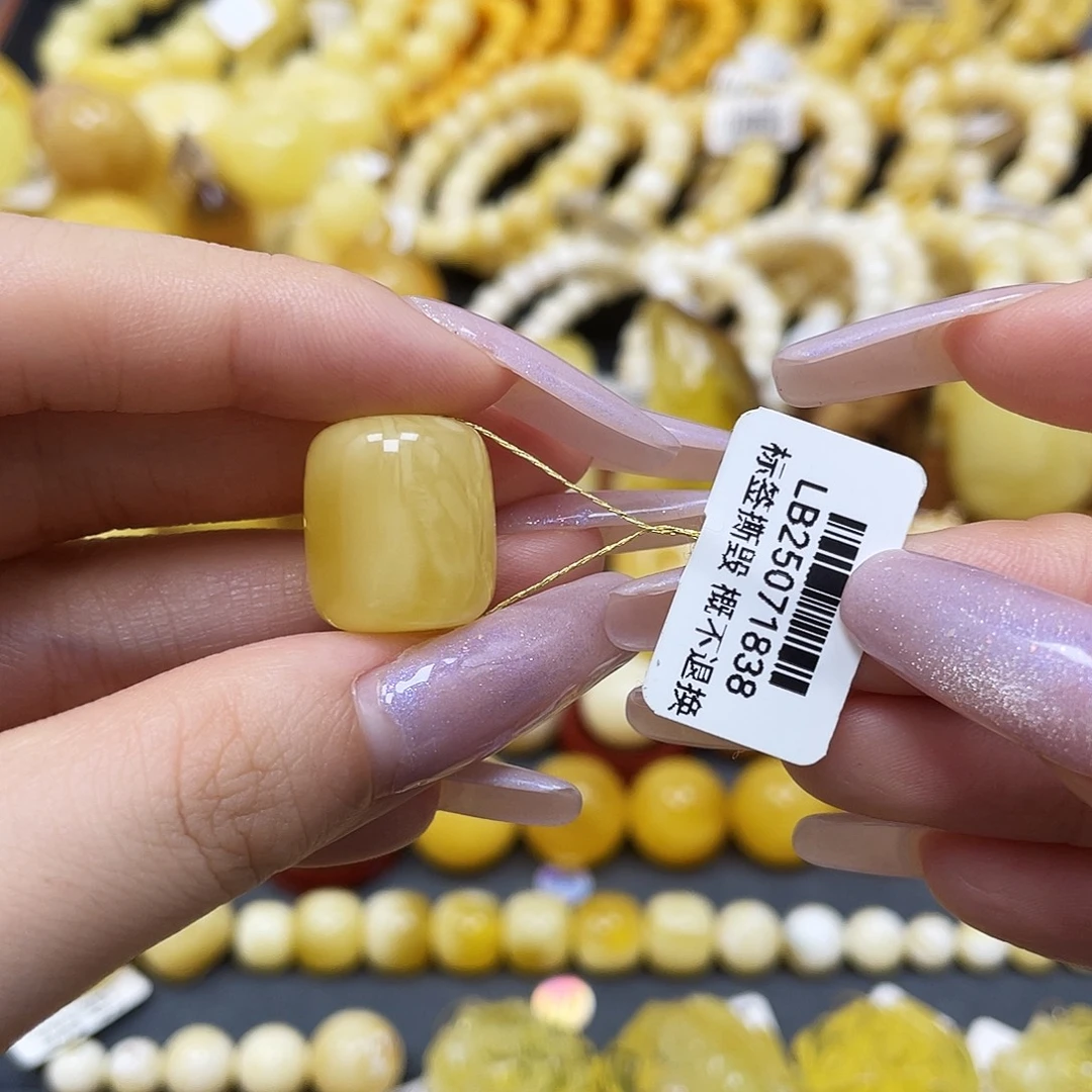 琥珀未镶嵌裸石桶珠15✖️17mm瑕