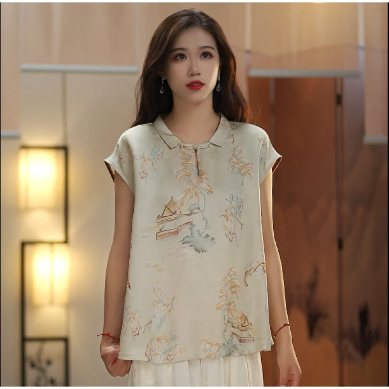 格格--定位花萝娃娃领短袖