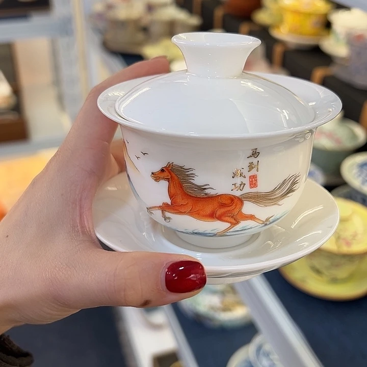 陶景德陶瓷盖碗茶具