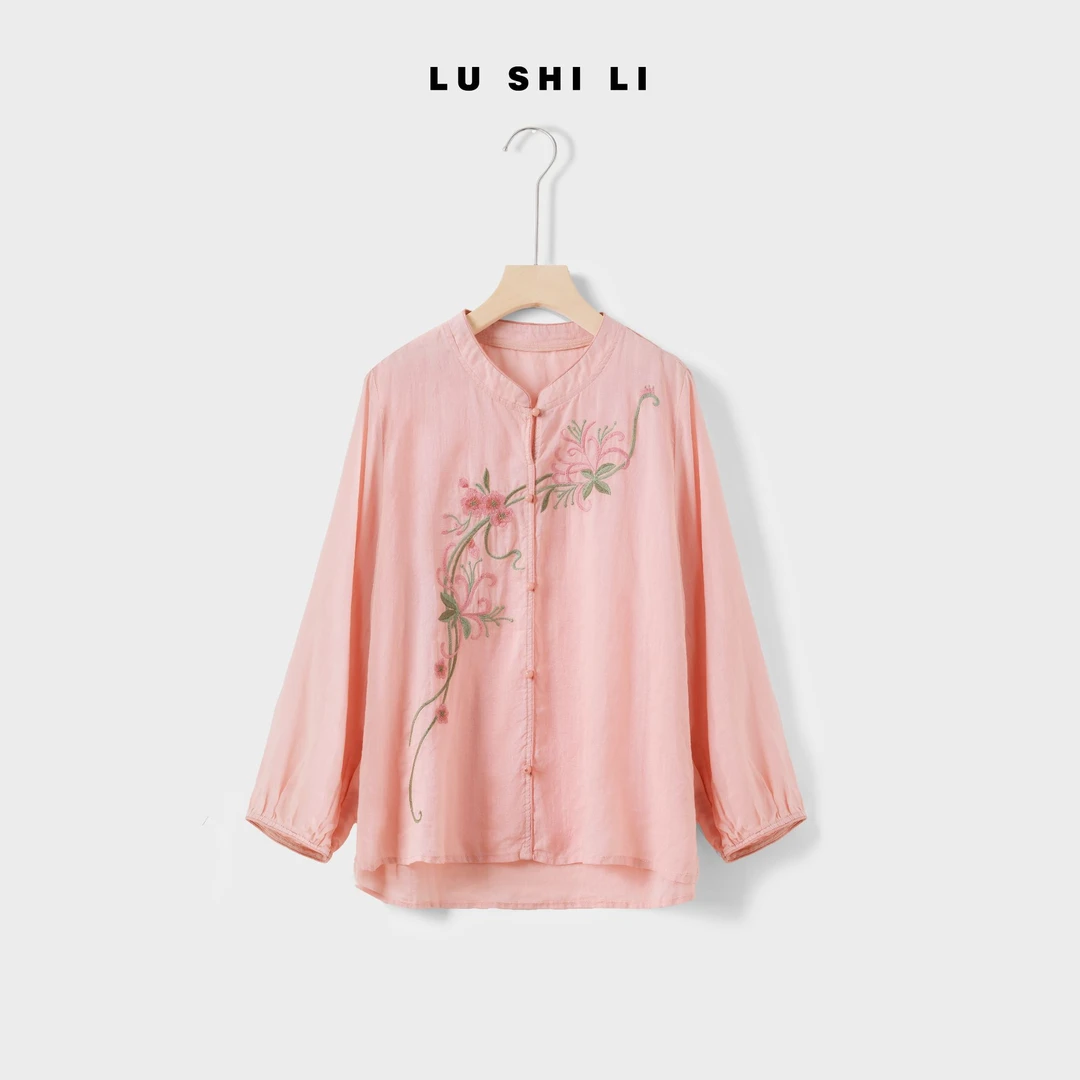 大宁女装 【镜中花】春夏国风印染刺绣防晒春季衬衫复古文艺7017