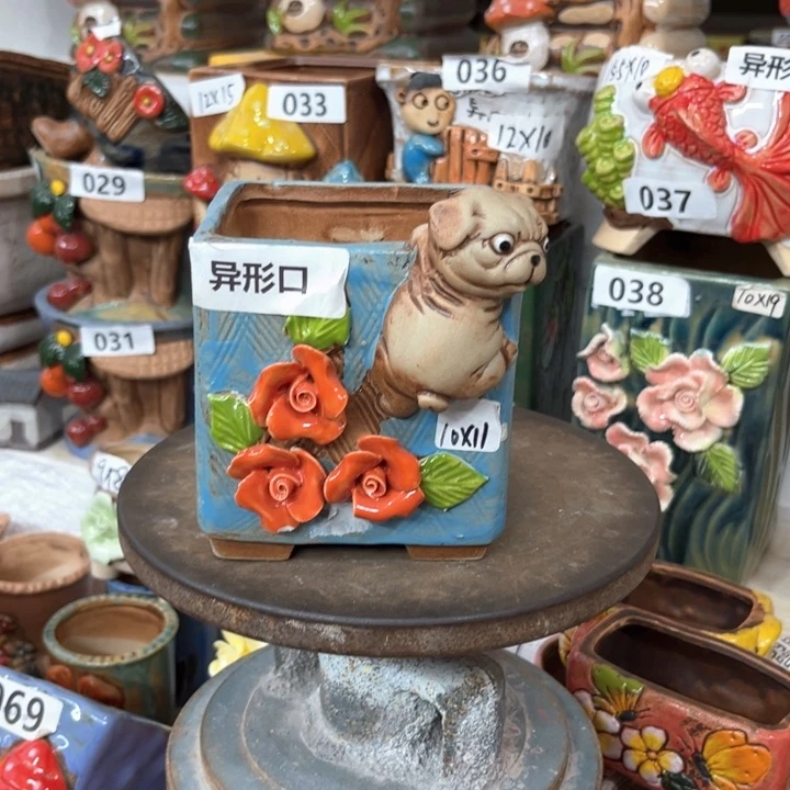 紫砂花盆粗陶材质多肉花盆