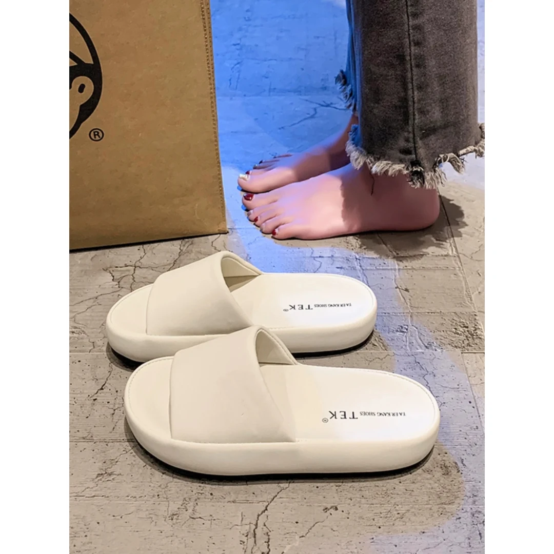 女夏外穿配裙子新款时尚网红超火软底一字拖鞋3003