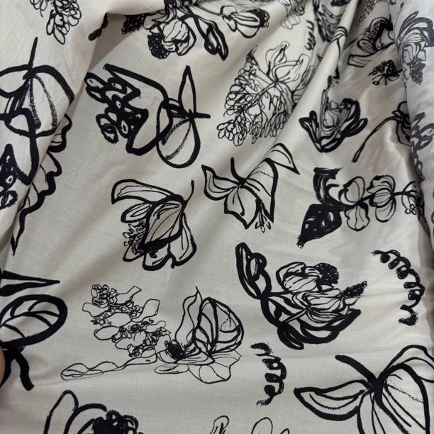 79 纯棉60支精梳棉高品质细腻数码印花府绸面料3米价