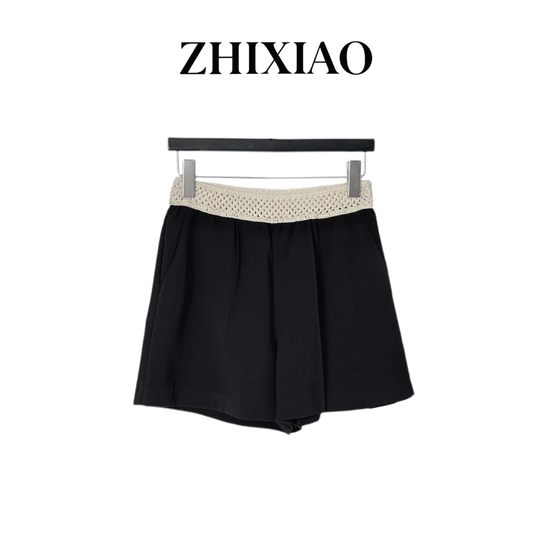 【ZHIXIAO】夏季新款：腰头拼接短裤25577