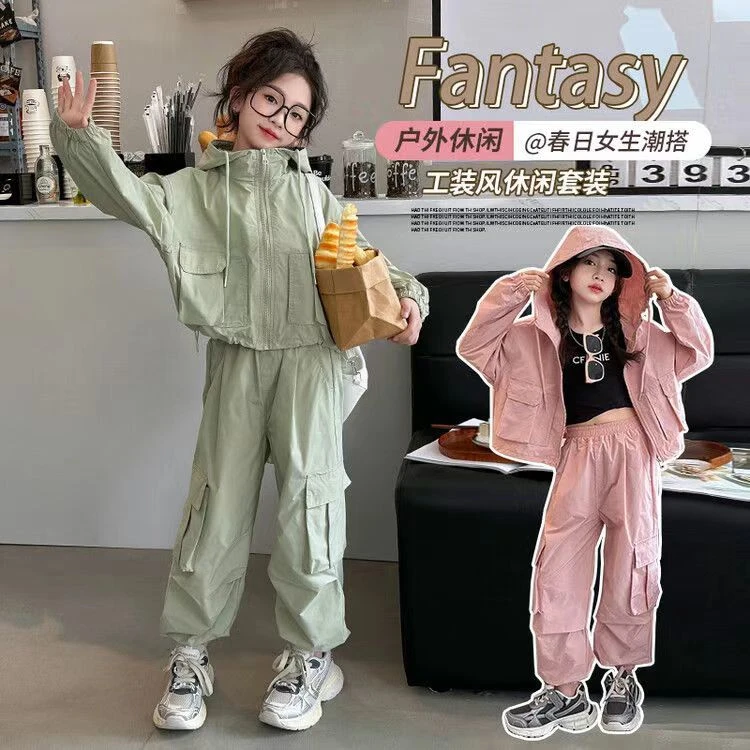 新品2025新款秋季工装裤运动套装中大童亲子宽松洋气有型网红外穿