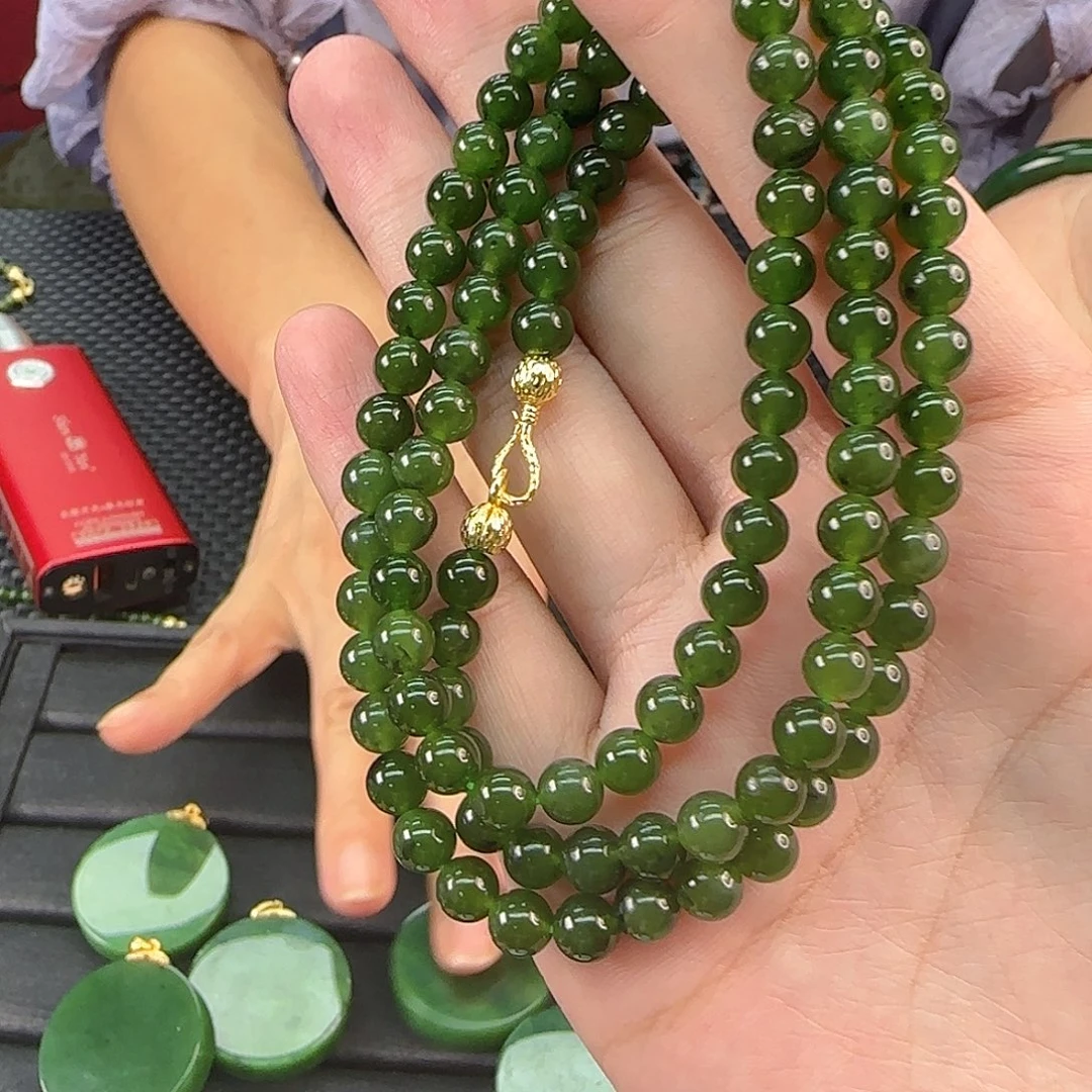 和田玉未镶嵌颈饰碧玉卡6 108