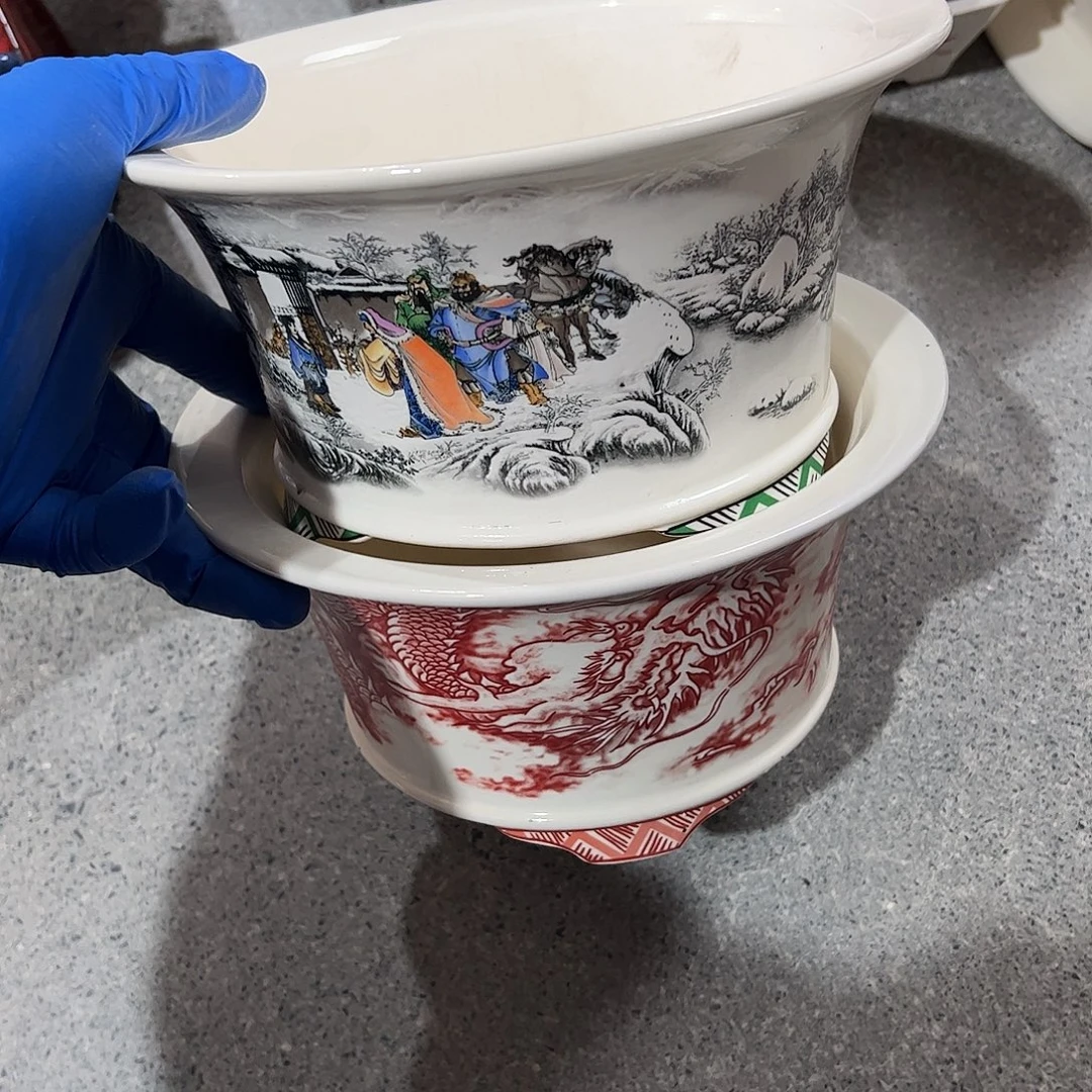 紫砂花盆072号瑕疵2个福利介意勿拍