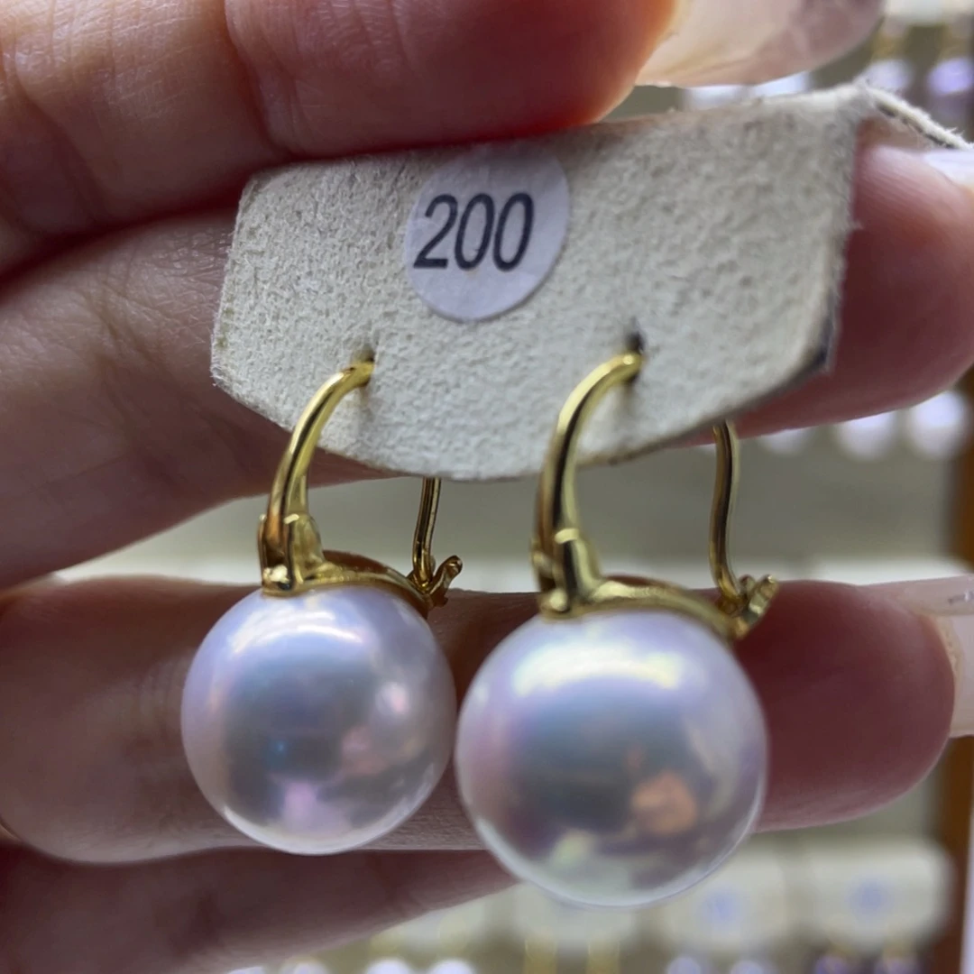 淡水珍珠耳饰银S925镶嵌