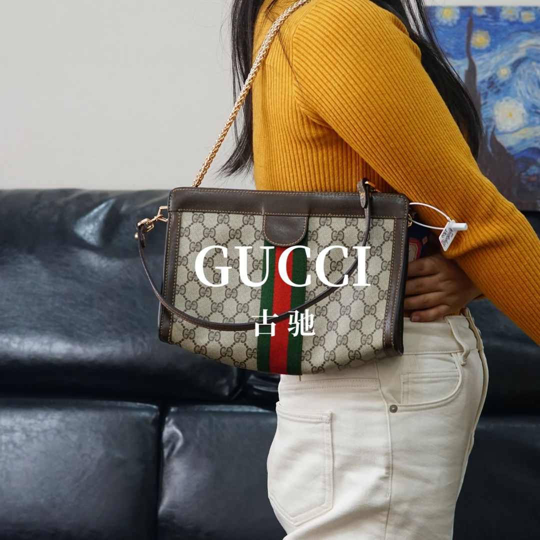 95新 GUCCI/古驰 老花链条包/JJ11809417/9417