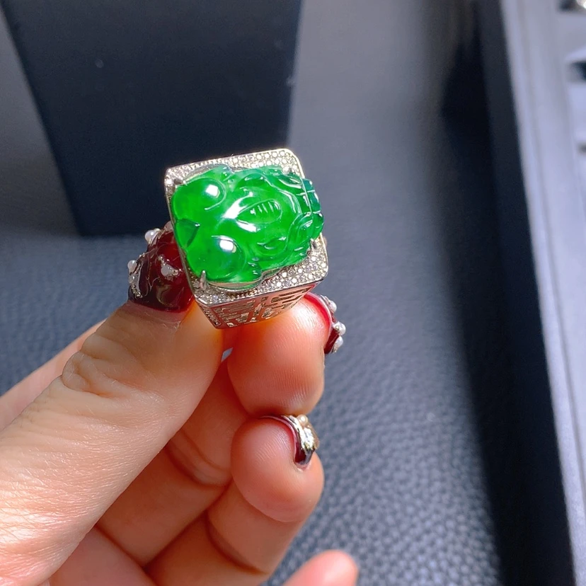 【闪购商品】翡翠戒指银S925镶嵌戒指