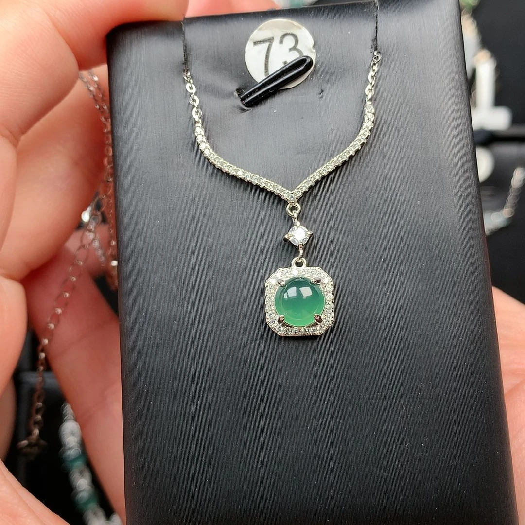 翡翠银S925镶嵌颈饰