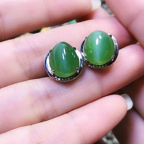 和田玉银S925镶嵌戒指