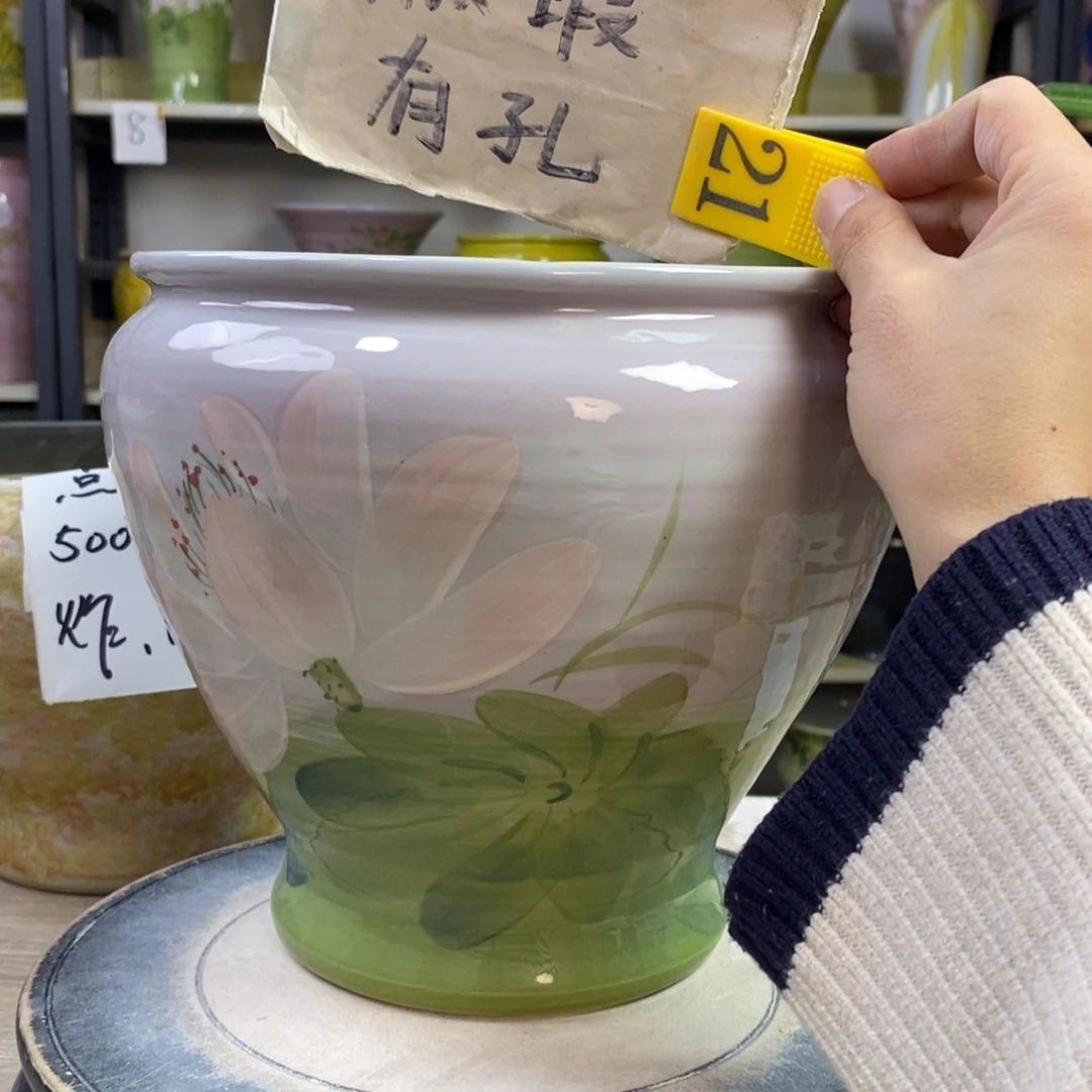 景德镇手工手绘陶瓷花盆