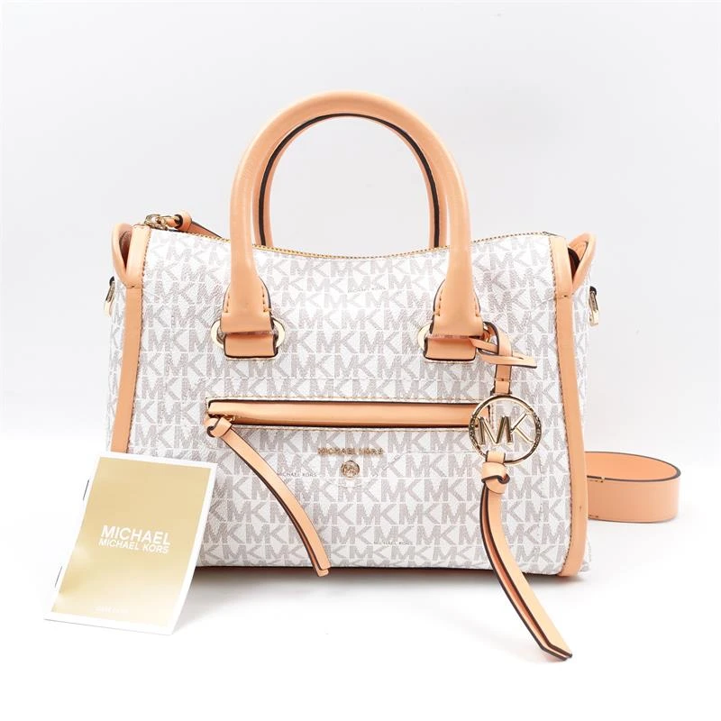 95新 /迈克高仕 老花拼浅橘手提单肩包T_ZY0000355831