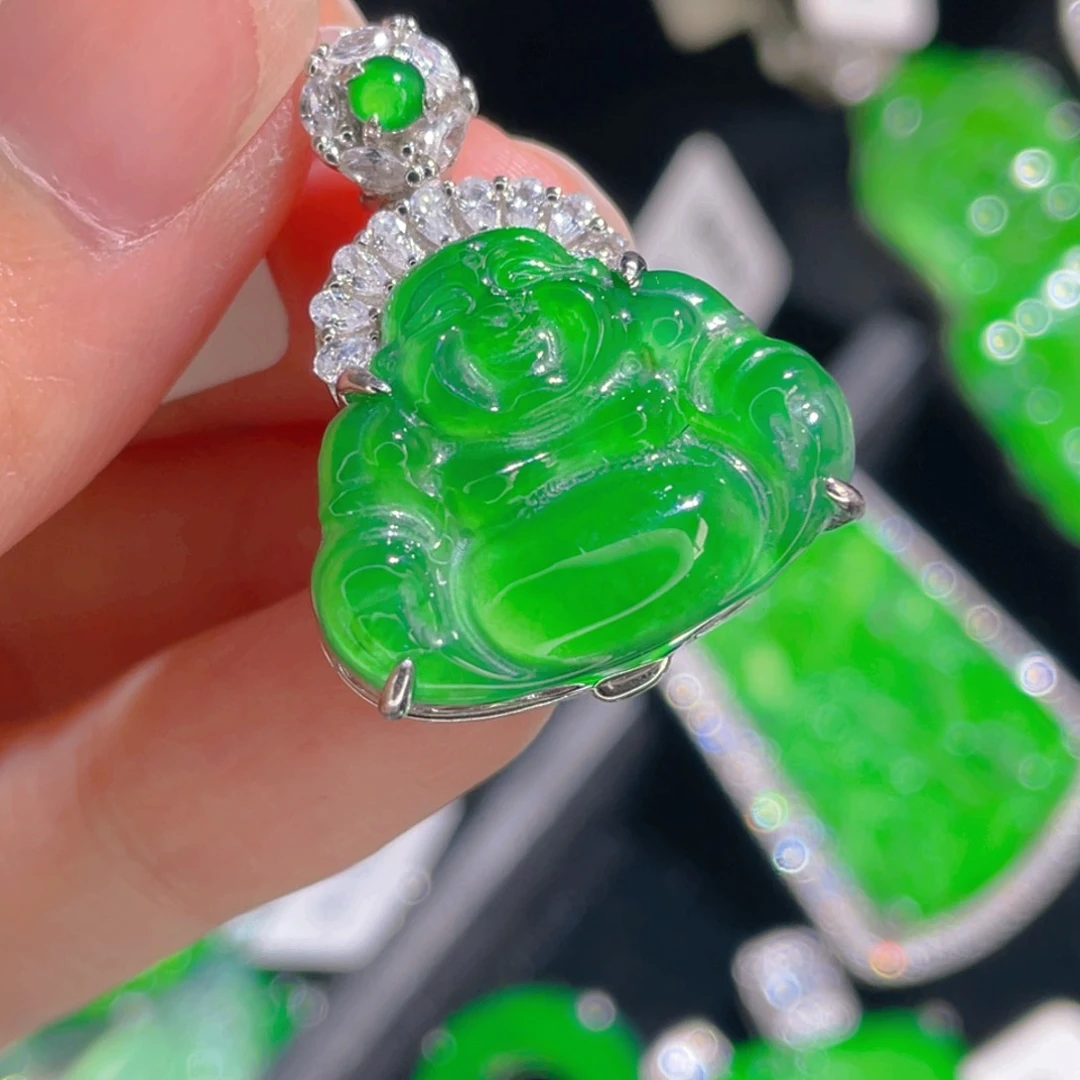 翡翠吊坠(不含链)银S925镶嵌