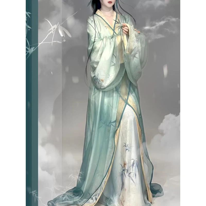 战国袍汉服女成人2025新款复原长款拖尾日常直裾传统中国风春夏