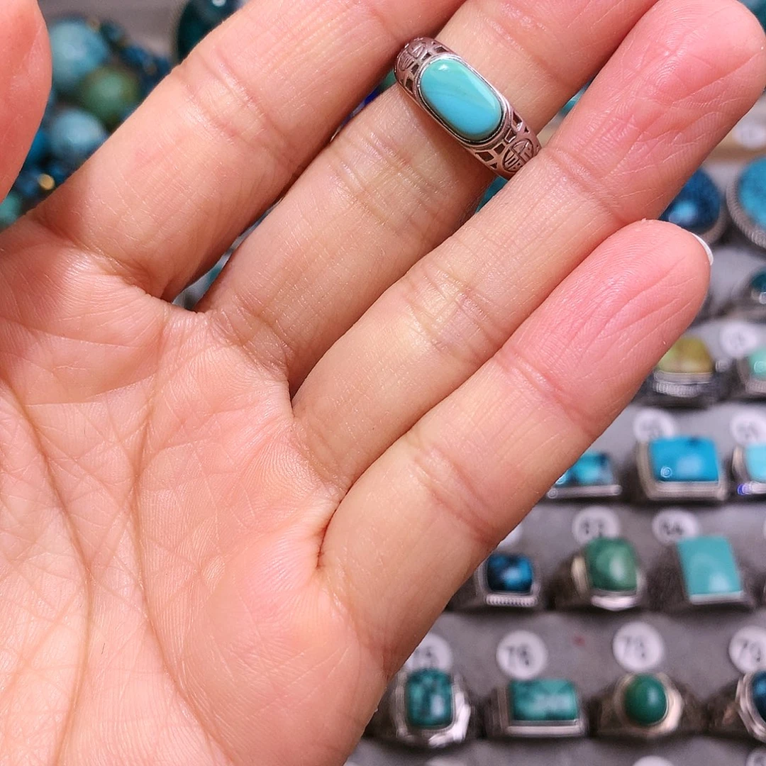 绿松石挂件银S925镶嵌