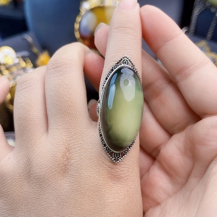 琥珀银S925镶嵌裸石