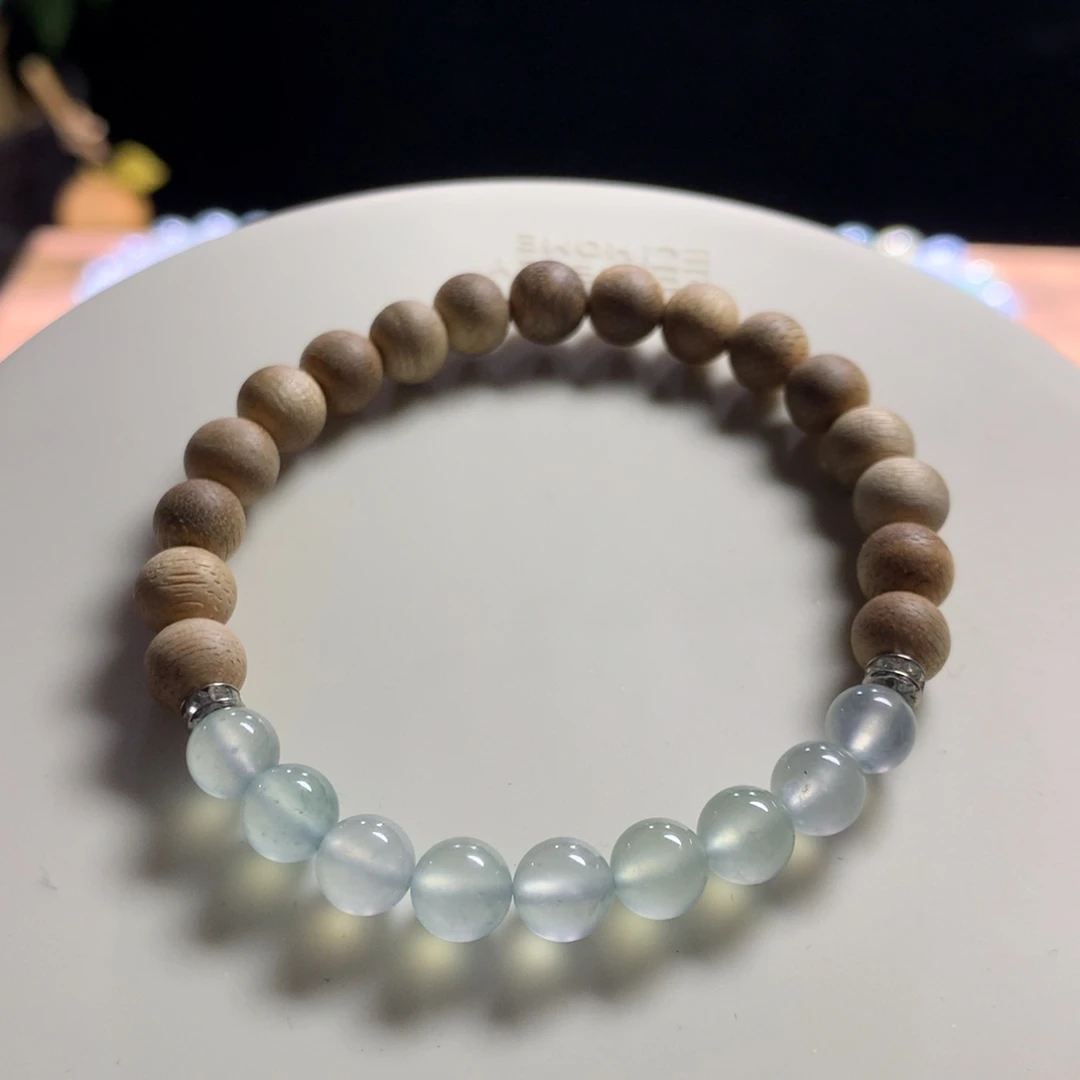 翡翠未镶嵌手链卡6淡蓝底小刚炮