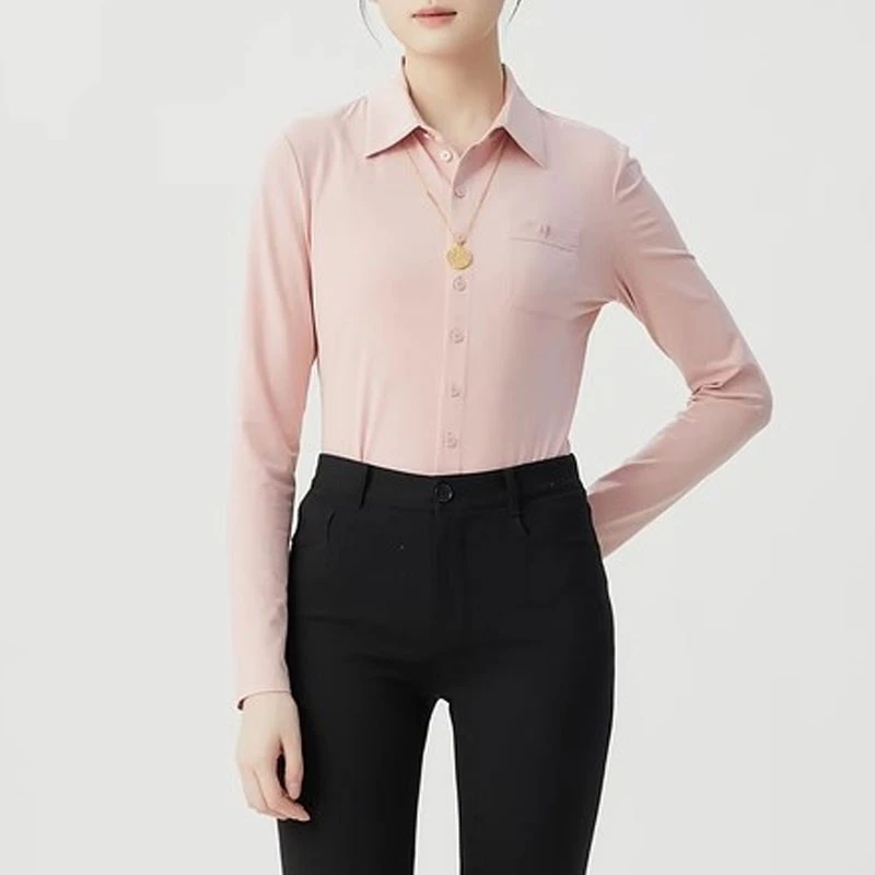 [专柜正品]2025春秋修身莫代尔简约长袖衬衫1300820