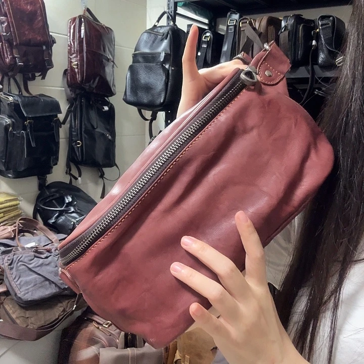 头层牛皮斜挎包包