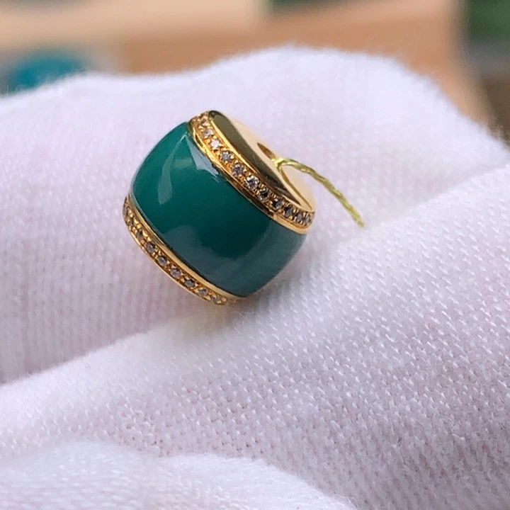 绿松石珠宝奇石18K金镶嵌