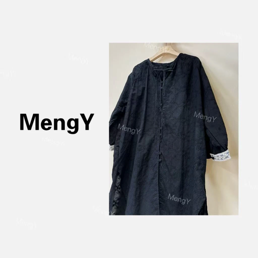 梦煜家【夏梦轻纱】日系宽松休闲文艺刺绣上衣/2025夏