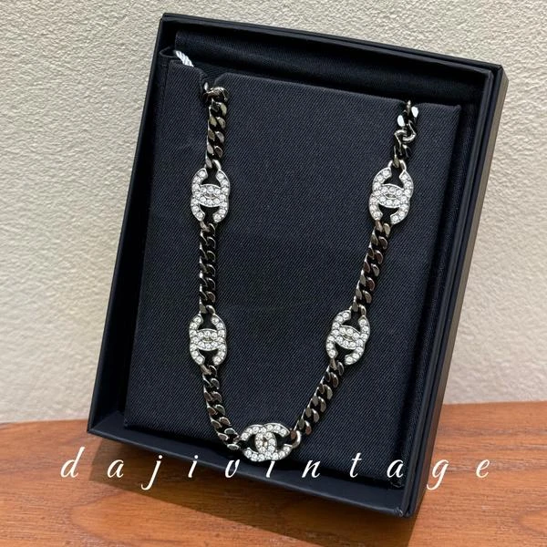 大吉中古/香奈儿Chanel21A银色镶钻五花项链