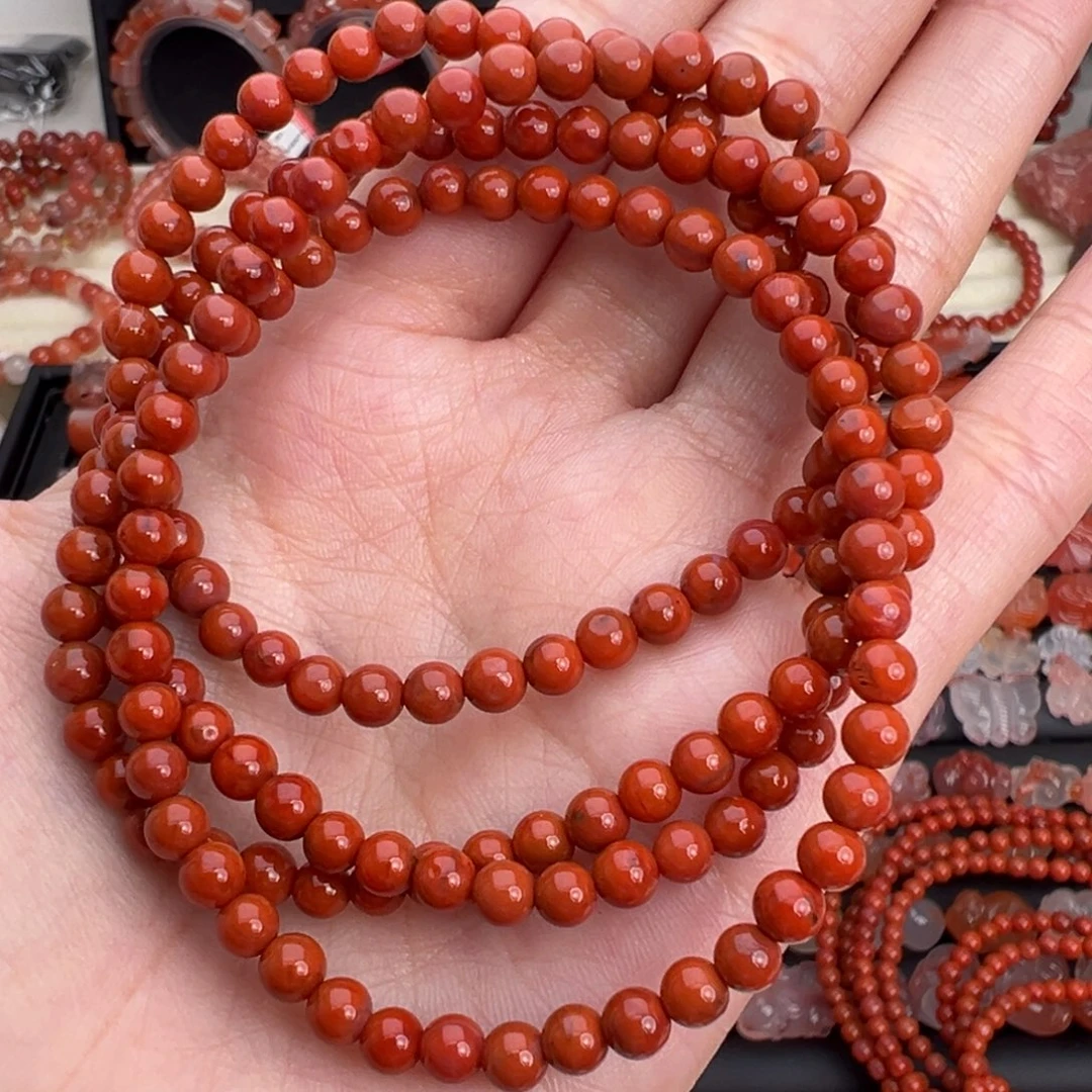 南红玛瑙未镶嵌颈饰小米珠卡4+