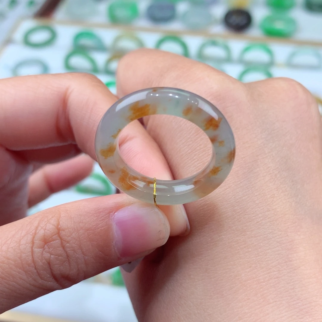 翡翠戒指未镶嵌18号冰润红翡翡翠戒指